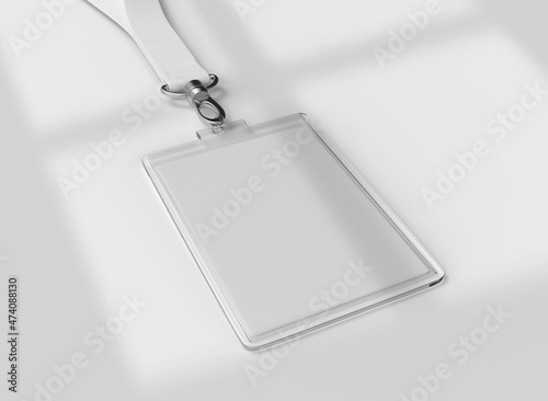 3d Top view of ID Holder Mockup