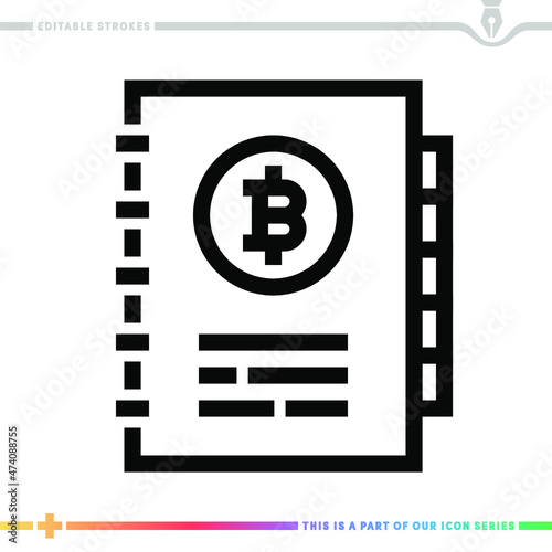 Line icon for blockchain addresses illustrations with editable strokes. This vector graphic has customizable stroke width. © fusion vector
