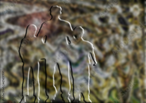 père enfant incrustation