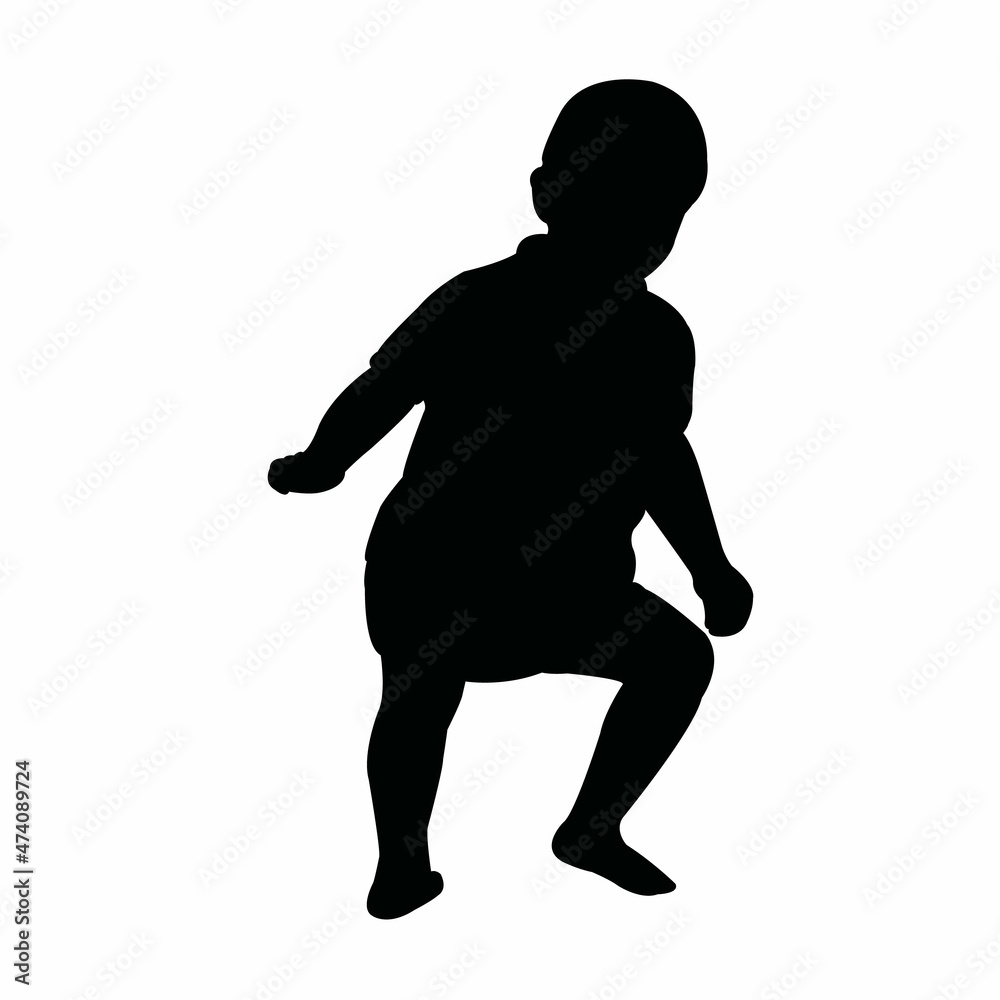 a baby body silhouette vector
