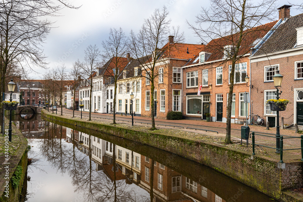 View of the old medieval center of the Dutch historic city of Amersfoort.