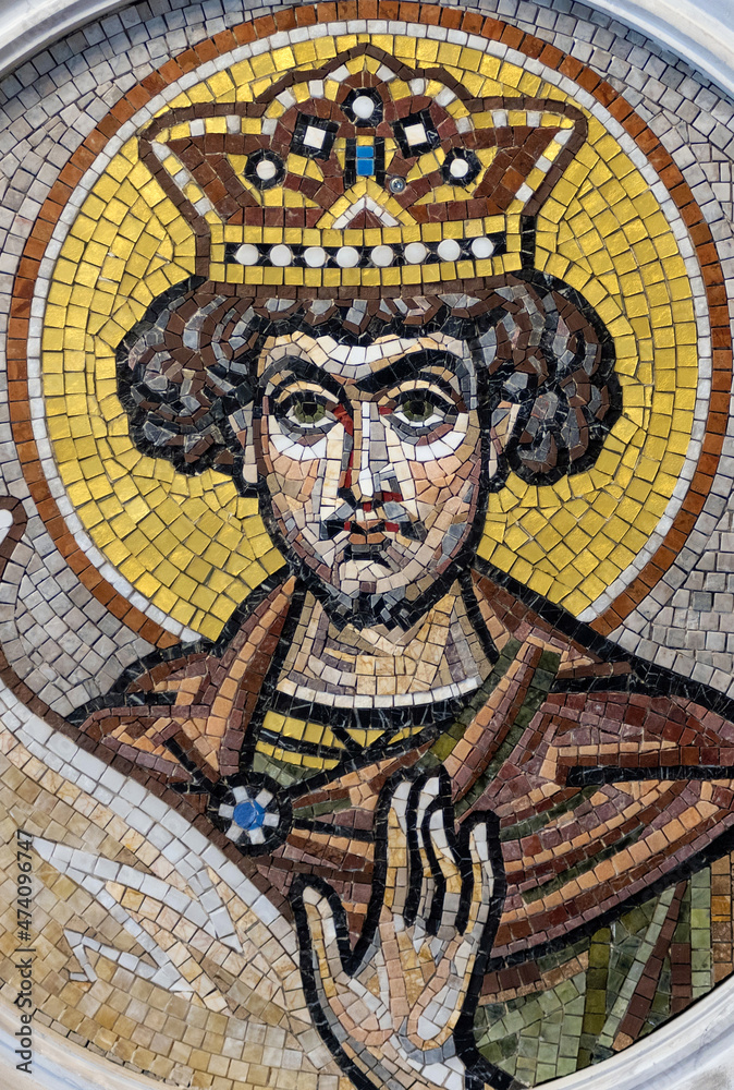 Mosaic icon of the king, prophet and psalmist David