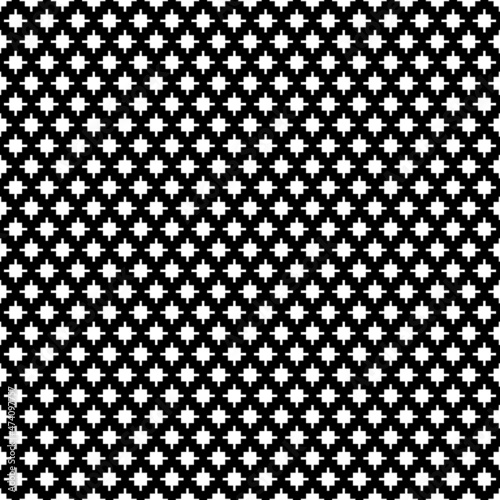 Cross shapes seamless pattern. Ethnic ornament. Folk background. Geometric wallpaper. Inca crosses image. Tribal motif. Ancient mosaic. Digital paper, web design, textile print, abstract. Vector work.