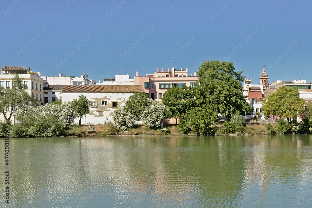 
Download preview
Quay of Guadalquivir river with colorful traditional houses of Triana district, Seville, Andalusia, Spain
