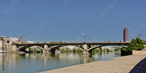 Triana bridge over Guadalquivir river in Seville, Spain © Kristof Lauwers