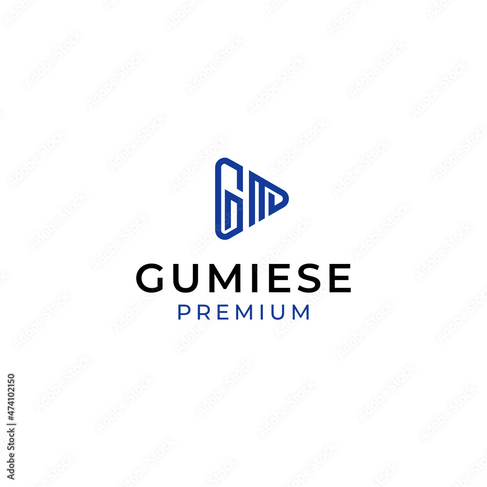 Letter GM line logo vector icon illustration simple style for your business