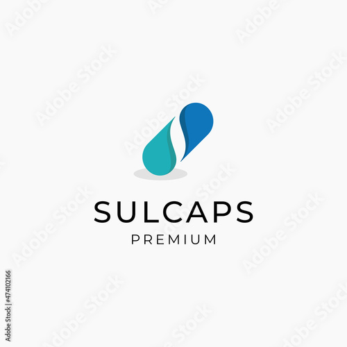 capsule logo vector icon illustration simple style for your business