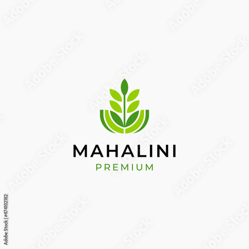 organic leaf logo vector icon illustration simple style for your business