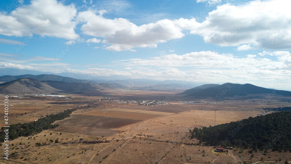 Aerial view of mountains of Coahuila, Mexico.