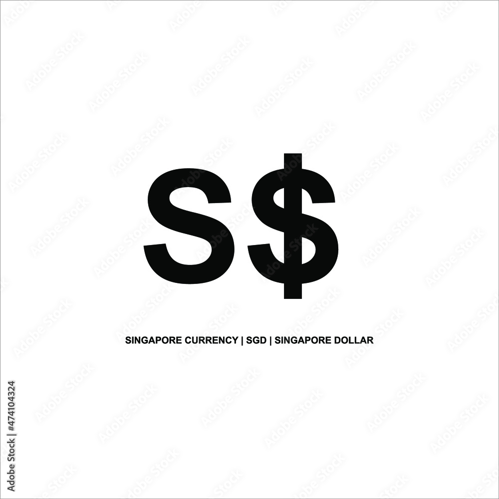Singapore Currency Icon Symbol With Iso Code. Vector Illustration Singapore Currency Icon Symbol With Iso Code. Vector Illustration
