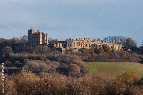 Bolsover Castle over looking the beautiful Vale of Scarsdale - stock photo.jpg