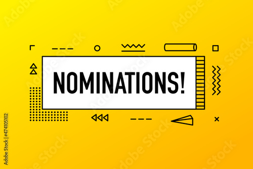 Canvas Print Nominations, geometry banner on yellow background