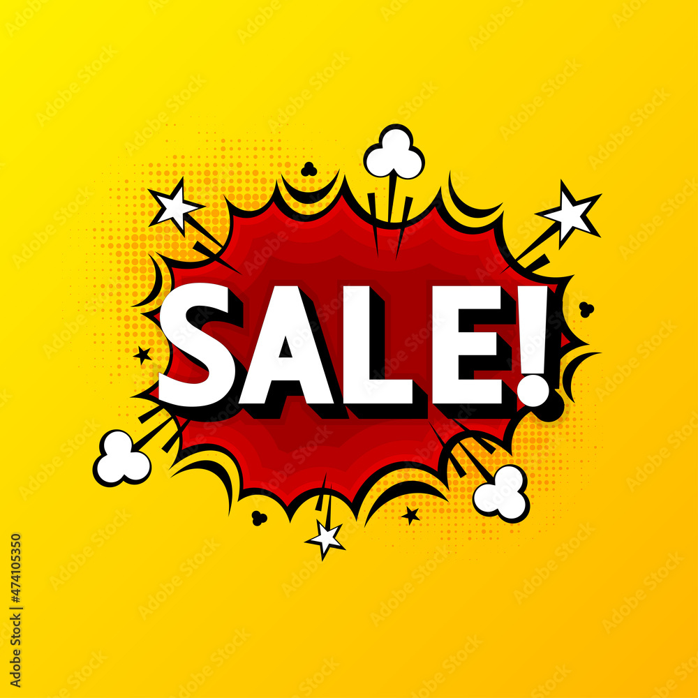 Comic word Boom. Comics speech bubble template. Cartoon style comic dialog cloud. Pop art explosion. Vector illustration.