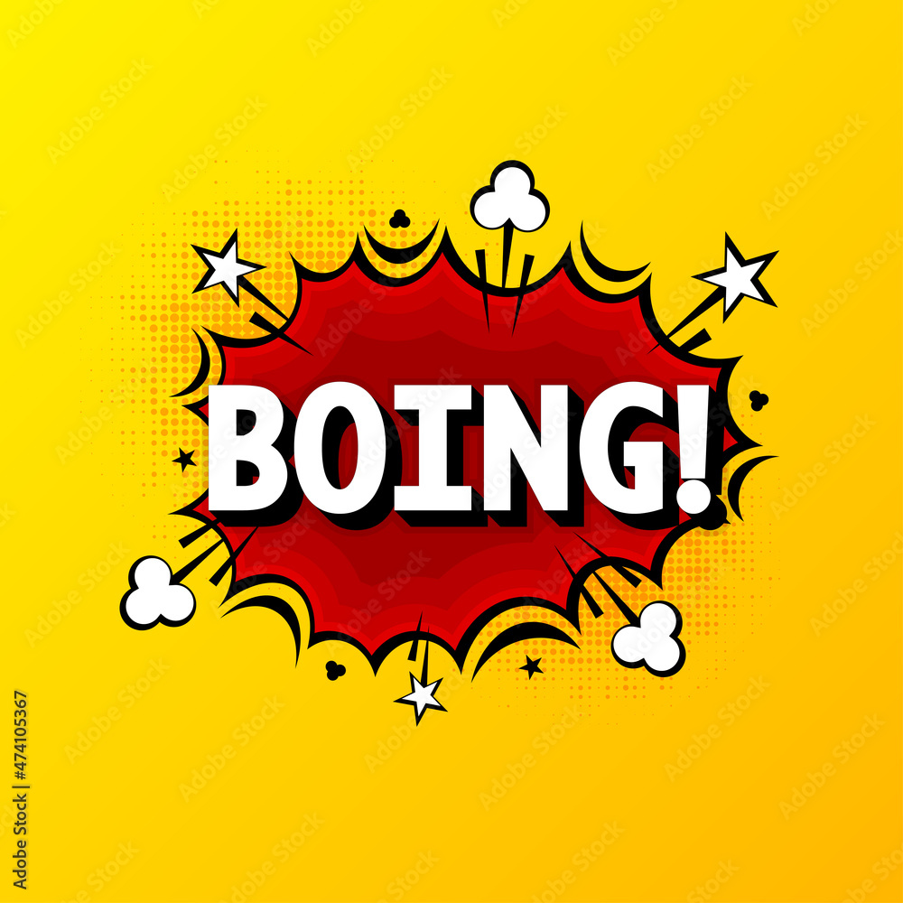 Comic word Boom. Comics speech bubble template. Cartoon style comic dialog cloud. Pop art explosion. Vector illustration.