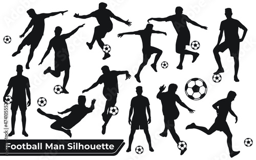 Collection of Football Sport silhouettes in different positions