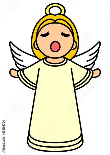 Singing angel with open arms