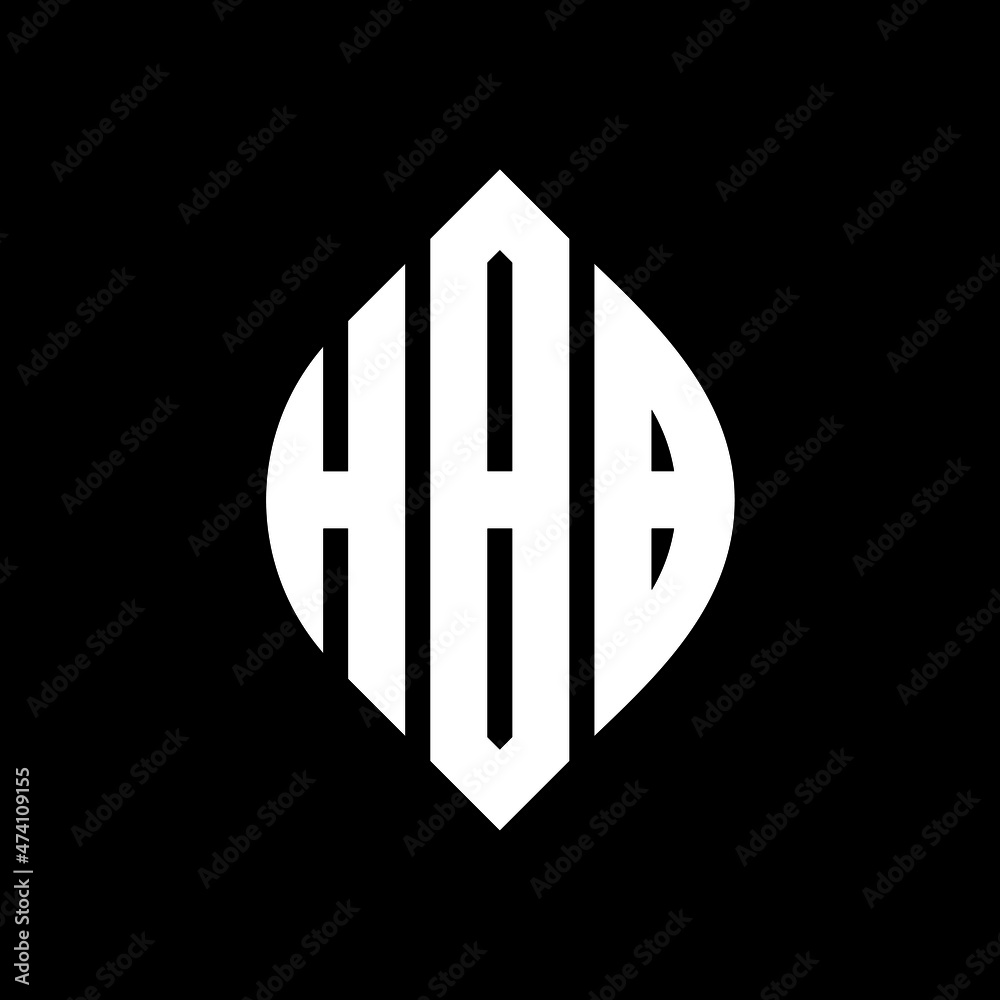 HBB circle letter logo design with circle and ellipse shape. HBB ...