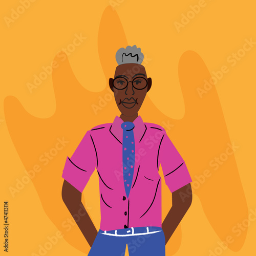 Masculine gay woman in dressy attire