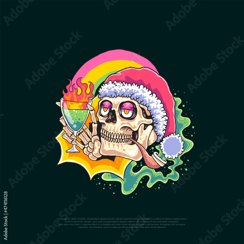 skull vintage illustration design
