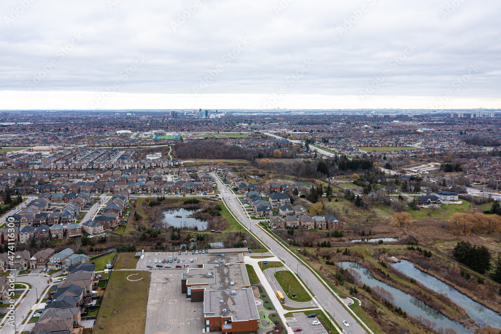 Brampton drone photos fall green grass  Mississauga  rd and queen st west 