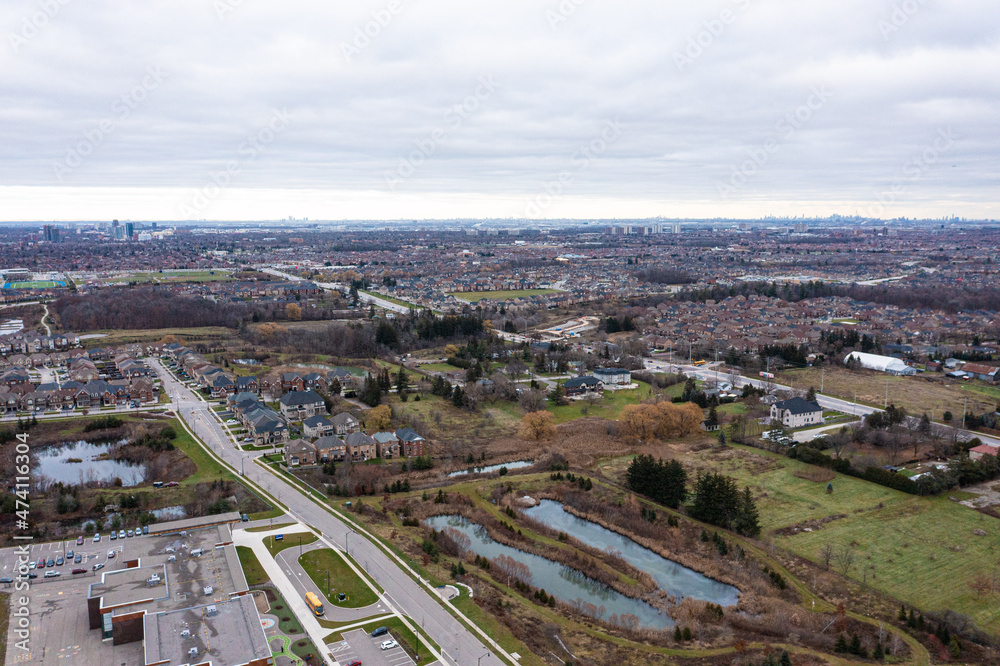 Brampton drone photos fall green grass  Mississauga  rd and queen st west 