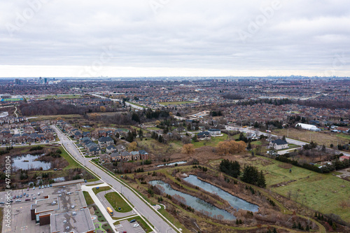 Brampton drone photos fall green grass Mississauga rd and queen st west 