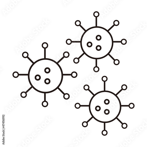 coronavirus line icon, simple corona virus flat design vector pictogram