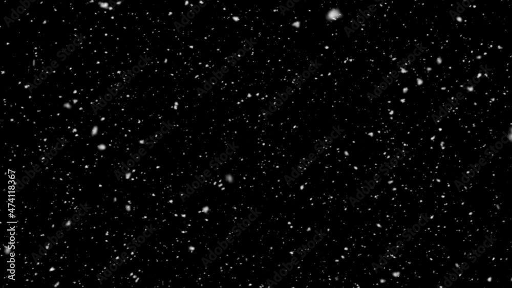 Winter Snow, Falling snow animation loop Slow motion