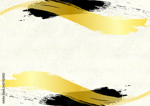 和風　和柄　和紙　筆　背景　フレーム　年賀状