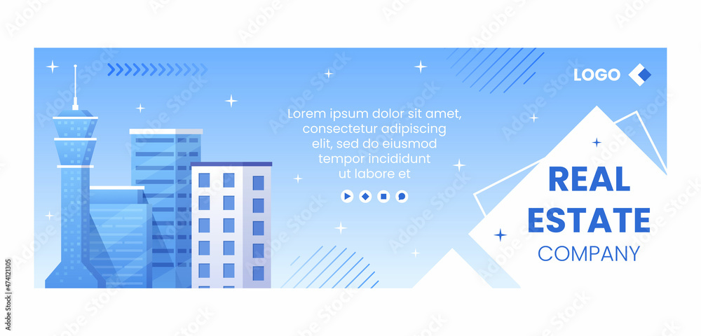 Real Estate Investment Cover Template Flat Design Illustration Editable of Square Background Suitable for Social media, Greeting Card and Web Internet Ads