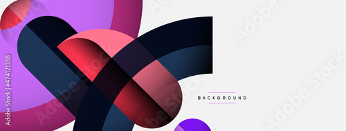 Geometric abstract background. Round shapes  circles  lines composition for wallpaper banner background or landing page