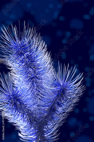 Сhristmas decoration on blue background, 3D