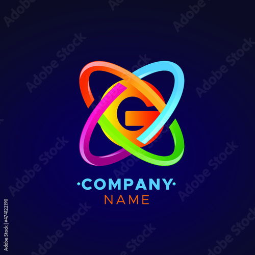 This an abstract colorful G letter Vector logo for Business Company, Brand Logo, abstract colorful illustration