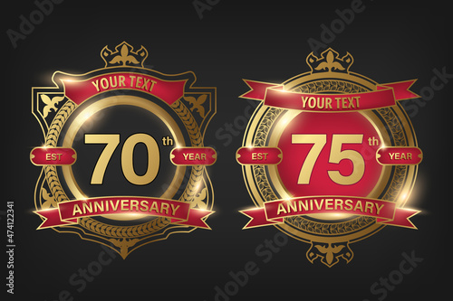 Anniversary badge template with 70th and 75th
