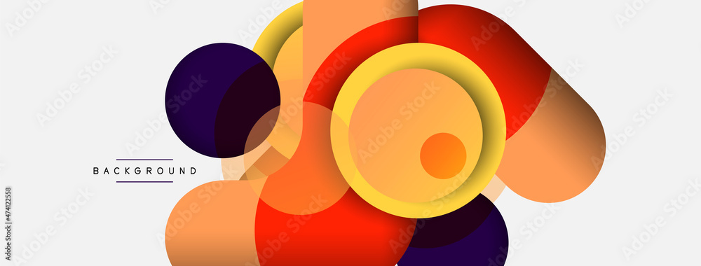 Circle and round shapes abstract background. Vector illustration for wallpaper banner background or landing page Circle and round shapes abstract background. Vector illustration for wallpaper banner background or landing page
