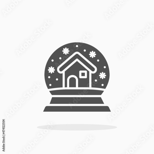Snowglobe with house icon. Solid or glyph style. Vector illustration. Enjoy this icon for your project.