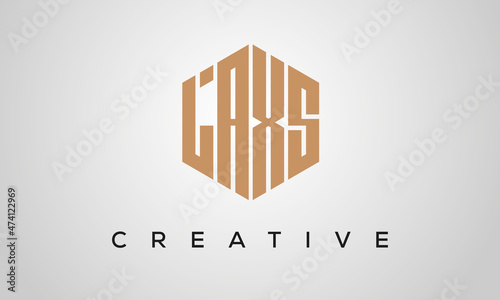 letters LAXS creative polygon hexagon logo victor template
