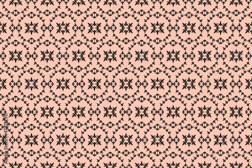 Geometric ethnic oriental seamless pattern traditional Design for background,carpet,wallpaper.clothing,wrapping,Batik fabric,Vector illustration.embroidery style - Sadu, sadou, sadow or sado