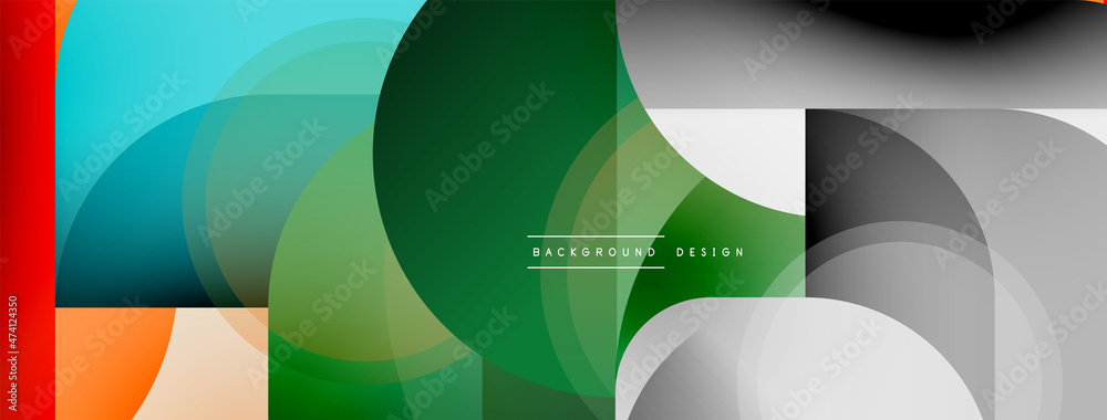 Round triangle shapes lines and circles. Geometric vector illustration for wallpaper banner background or landing page Round triangle shapes lines and circles. Geometric vector illustration for wallpaper banner background or landing page