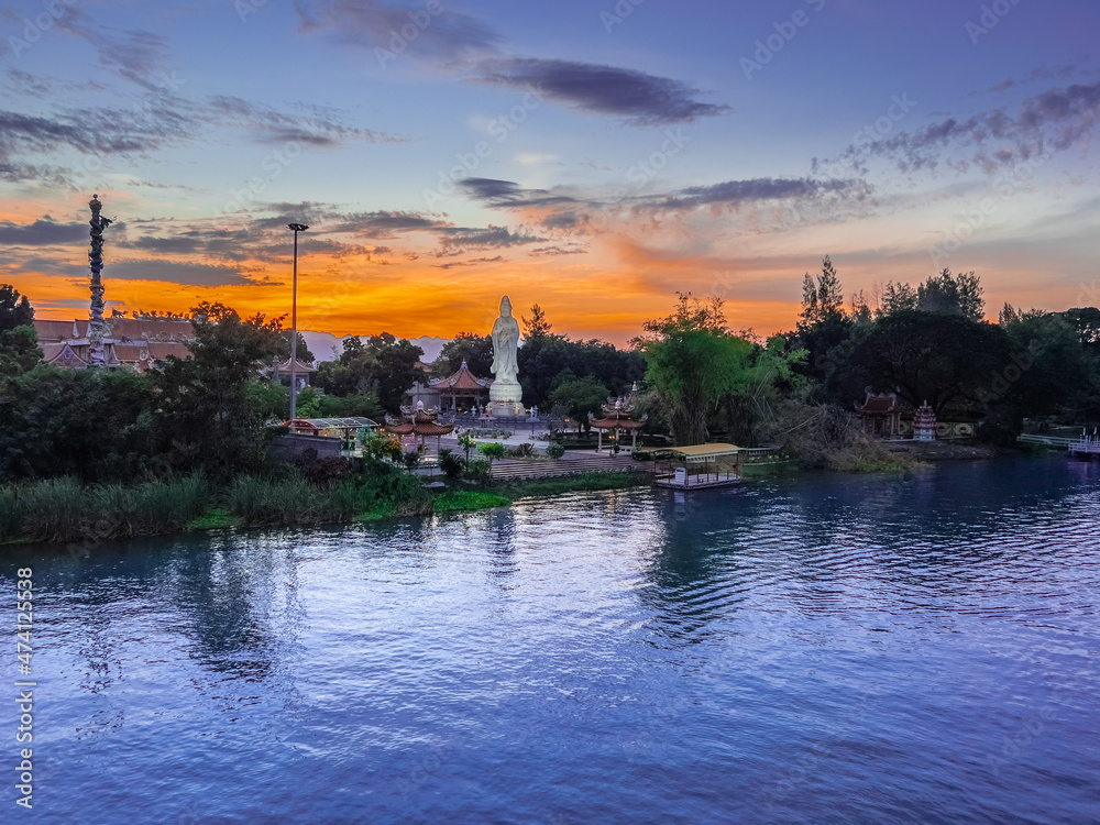 Panorama views of Bridge on River Kwai Kanchanaburi Thailand where British and Australian prisoners of war where held by the Japanese.