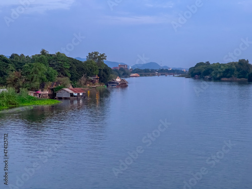 Panorama views of Bridge on River Kwai Kanchanaburi Thailand where British and Australian prisoners of war where held by the Japanese.