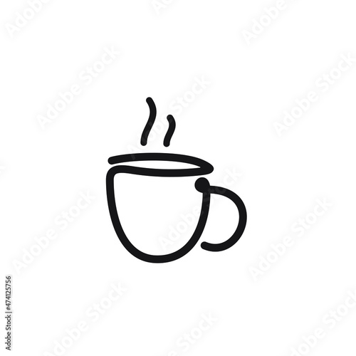 coffee cup line drawing vector