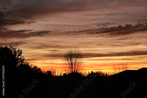 Sunrise with cloudy skies