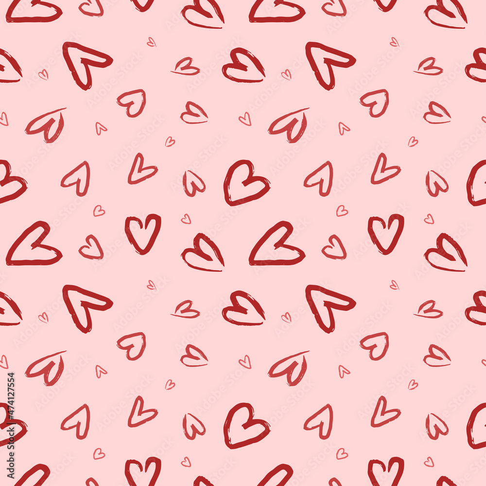 seamless pattern grunge hand drawn hearts seamless pattern grunge hand drawn hearts