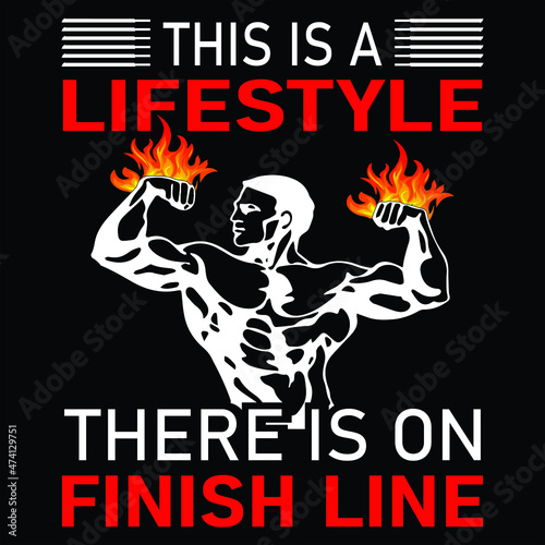 Fitness t-shirt design photo