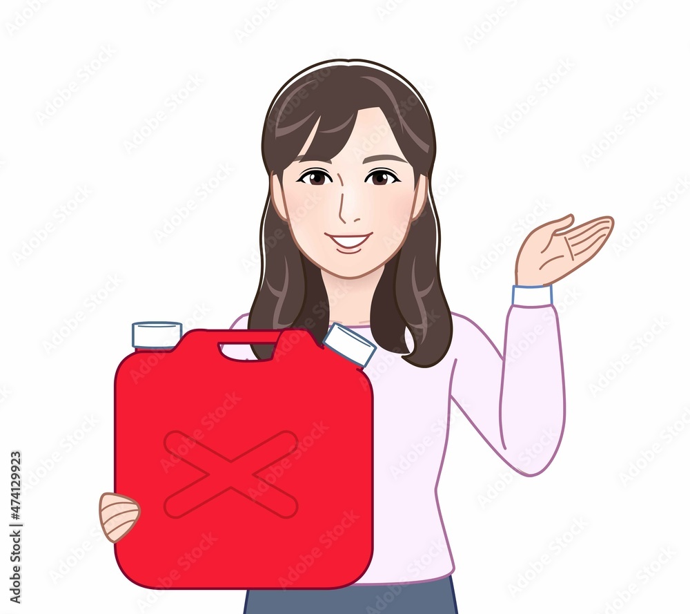 ピンクの長袖を着た主婦のイラスト ピンクの長袖を着た主婦のイラスト