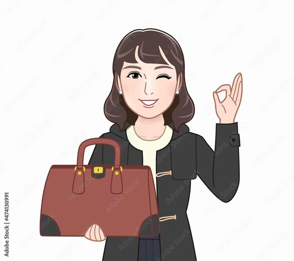 冬服を着た女子大生 冬服を着た女子大生