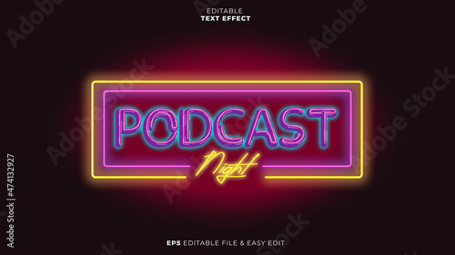 Podcast Night Editable Text Effects