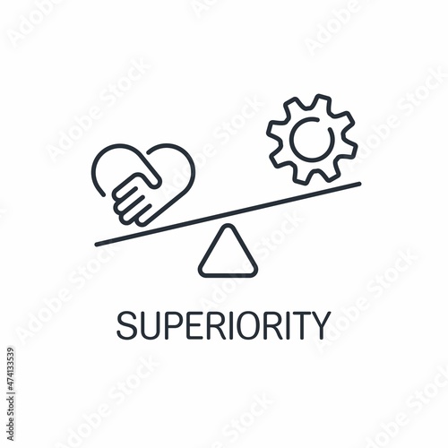 Mutually beneficial cooperation. Affiliate advantage. Vector linear icon isolated on white background.