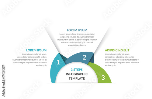 Infographic template with 3 steps, workflow, process chart